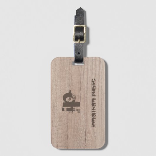 Mit Monogramm Holzschau-Vorlage Gepäckanhänger (Vorderseite Vertikal)