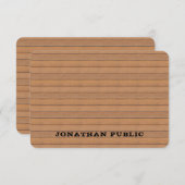 Mit Monogramm Holzschau-Vorlage Mitteilungskarte (Vorne/Hinten)