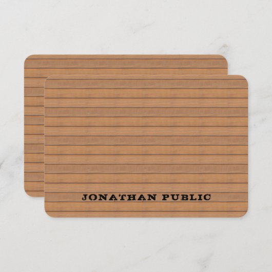 Mit Monogramm Holzschau-Vorlage Mitteilungskarte (Vorne/Hinten)