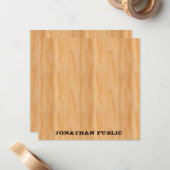 Mit Monogramm Holzschau-Vorlage Mitteilungskarte (Vorderseite/Rückseite Beispiel)