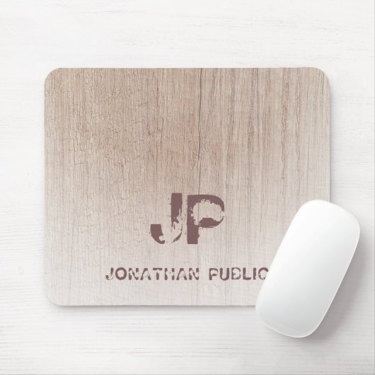 Mit Monogramm Holzschau-Vorlage Mousepad (Mit Mouse)