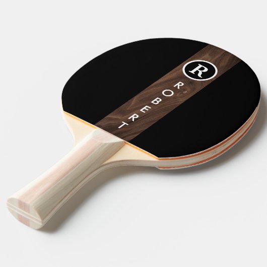 Mit Monogramm Holzstreifen mit eigener Marke, schw Tischtennis Schläger (Vorderseite)