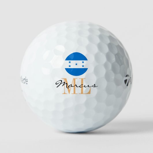 Mit Monogramm Honduras-Flagge und Honduras-Golfbäl Golfball (Vorderseite)