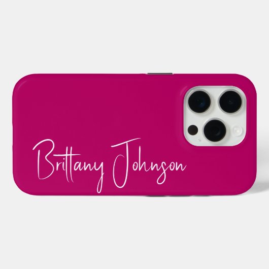 Mit Monogramm Hot Pink Case-Mate iPhone Hülle (Rückseite (Horizontal))