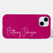 Mit Monogramm Hot Pink Case-Mate iPhone Hülle (Rückseite (Horizontal))