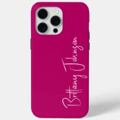 Mit Monogramm Hot Pink Case-Mate iPhone Hülle (Rückseite)