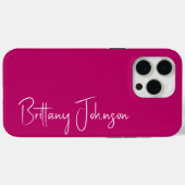 Mit Monogramm Hot Pink Case-Mate iPhone Hülle (Rückseite (Horizontal))