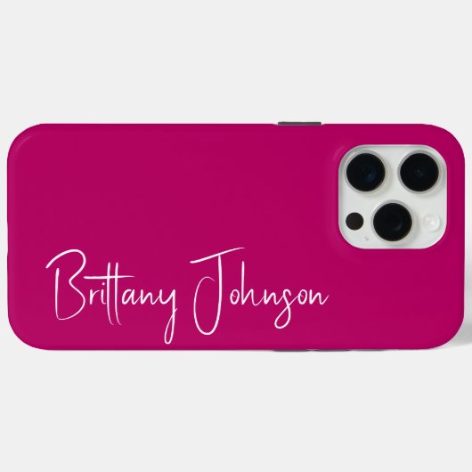 Mit Monogramm Hot Pink Case-Mate iPhone Hülle (Rückseite (Horizontal))