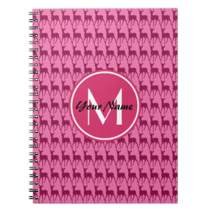 Mit Monogramm Hot-Pink-Hirsch, Personalisierter Na Notizblock