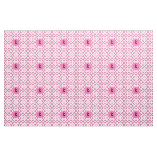 Mit Monogramm Hot-Pink-Quatrefolienmuster Stoff (Yard (91,4 cm))