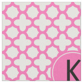 Mit Monogramm Hot-Pink-Quatrefolienmuster Stoff (Nahaufnahme)