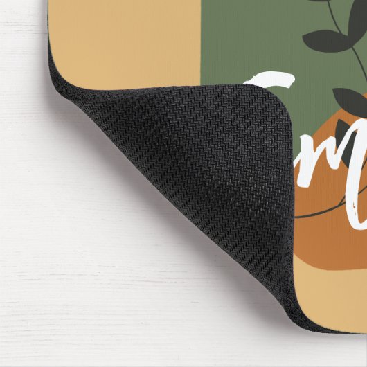 Mit Monogramm hübsche Farben Beige und Grün Einfac Mousepad (Ecke)