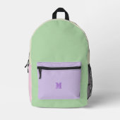 Mit Monogramm Hübsche Farben Moderne Girly Sweet Bedruckter Rucksack (Vorderseite)