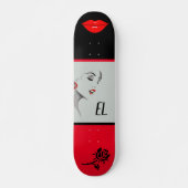 Mit Monogramm Hübsche Frauen und Lippen Skateboard (Vorne)