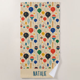 Mit Monogramm hübsche Ornament Retro Strandtuch