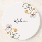 Mit Monogramm Hübsche Wildblume Bouquet Getränkeuntersetzer (Vorne)