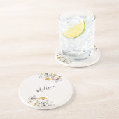 Mit Monogramm Hübsche Wildblume Bouquet Getränkeuntersetzer (Seite)