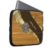 Mit Monogramm hübsches Imitat Kiefernholz Laptopschutzhülle (Vorne Rechts)