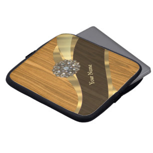 Mit Monogramm hübsches Imitat Kiefernholz Laptopschutzhülle