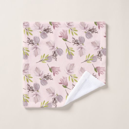 Mit Monogramm hübsches und romantisches Rosa Badhandtuch Set (Waschlappen)