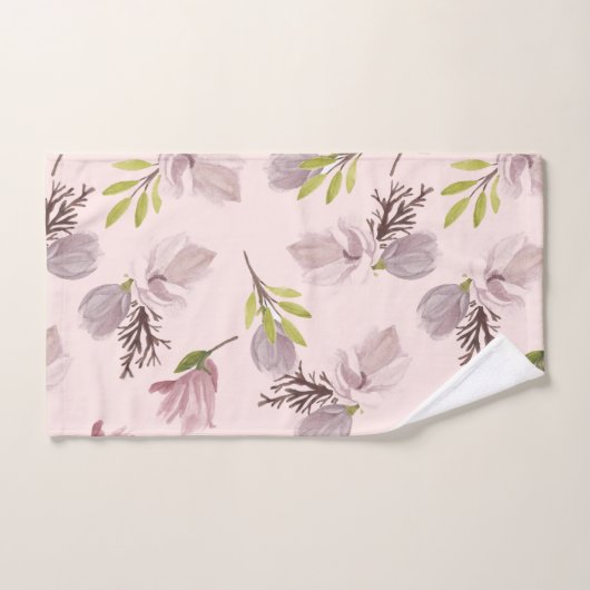 Mit Monogramm hübsches und romantisches Rosa Badhandtuch Set (Handtuch)