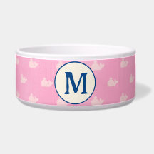 Mit Monogramm Hundekasten mit rosa und weißem Wal