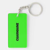 Mit Monogramm Husky-Hunde mit Kindern | Schlüsselanhänger (Rückseite)