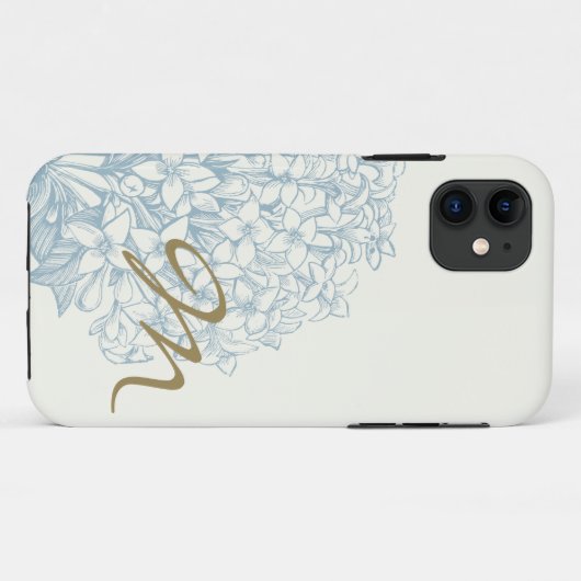 Mit Monogramm Hydrangea Case-Mate iPhone Hülle (Rückseite (Horizontal))