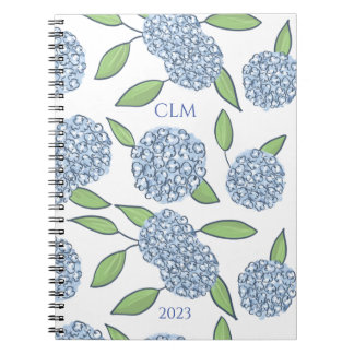 Mit Monogramm Hydrangea Notizblock
