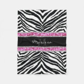 Mit Monogramm Imitat-Glitzer Bling diamante de Fleecedecke (Vorderseite)