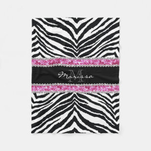 Mit Monogramm Imitat-Glitzer Bling diamante de Fleecedecke