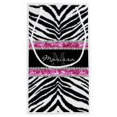 Mit Monogramm Imitat-Glitzer Bling diamante de Kleine Geschenktüte (Rückseite)