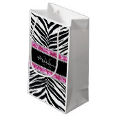 Mit Monogramm Imitat-Glitzer Bling diamante de Kleine Geschenktüte (Rückseite Schrägansicht)