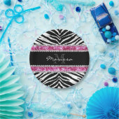 Mit Monogramm Imitat Glitzer Bling Kristall Girl's Pappteller (Party)