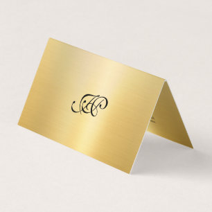 Mit Monogramm Imitate Gold Elegante Kalligrafie-Sk Visitenkarten
