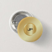 Mit Monogramm Imitate Gold Elegante Vorlage Button (Vorne & Hinten)