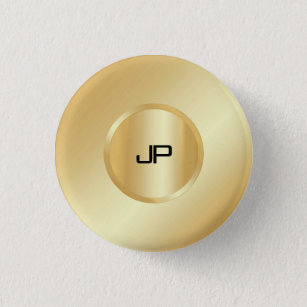 Mit Monogramm Imitate Gold Elegante Vorlage Button