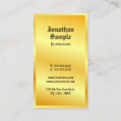 Mit Monogramm Imitate Gold klassische Textform Visitenkarte (Rückseite)