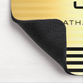 Mit Monogramm Imitate Gold Schwarz Moderne Elegant Mousepad (Ecke)