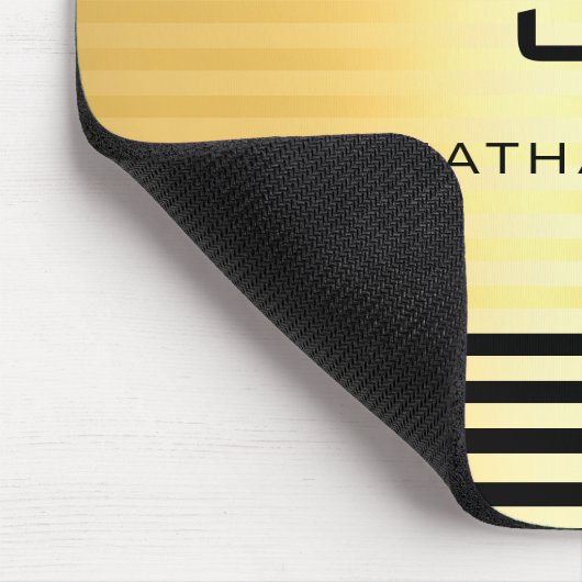 Mit Monogramm Imitate Gold Schwarz Moderne Elegant Mousepad (Ecke)