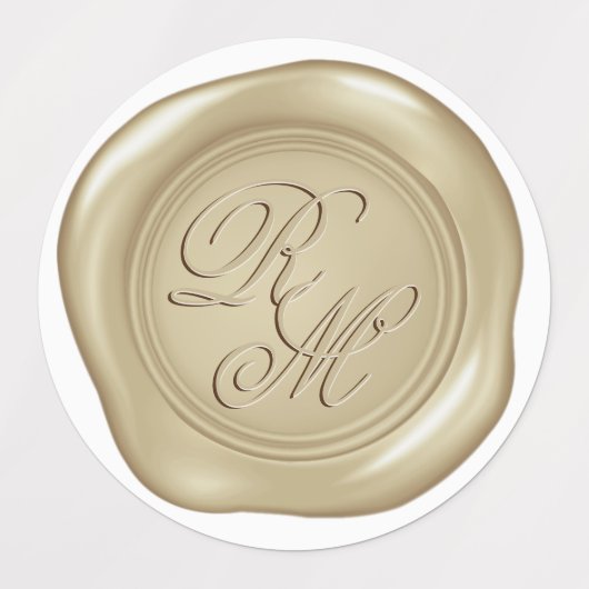 Mit Monogramm Imitate Metallic Look Wax Siegel Etiketten (Design 2)