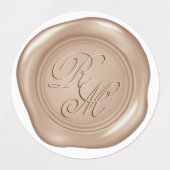 Mit Monogramm Imitate Metallic Look Wax Siegel Etiketten (Design 1)