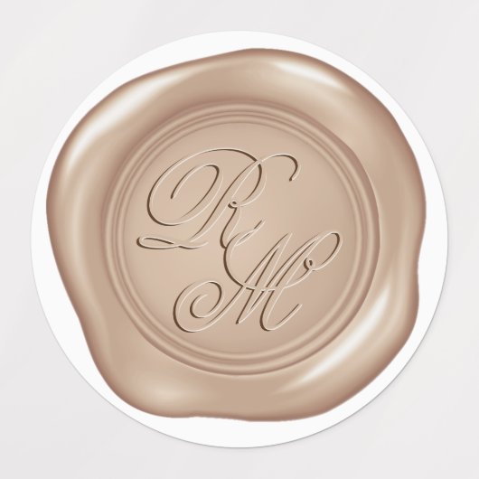 Mit Monogramm Imitate Metallic Look Wax Siegel Etiketten (Design 1)