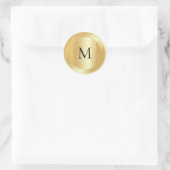 Mit Monogramm Imitate mit Handschrift, Goldvorlage Runder Aufkleber (Tasche)