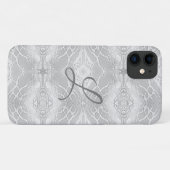 Mit Monogramm Imitate Satin Case-Mate iPhone Hülle (Rückseite (Horizontal))