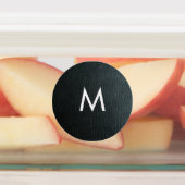 Mit Monogramm Imitate Schwarzes Leder Textur Etiketten (Befestigt)