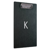 Mit Monogramm Imitate Schwarzes Leder Textur Klemmbrett (Rechts)