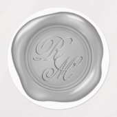Mit Monogramm Imitate Wachsen von Siegeln in 3 Far Etiketten (Design 2)