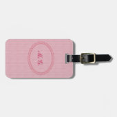 Mit Monogramm in den Rosa-Zwei Initialen+Address/2 Gepäckanhänger (Vorderseite horizontal)