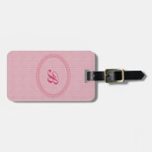 Mit Monogramm in der Rosa-Ein Initiale+Address/2 Gepäckanhänger (Vorderseite horizontal)